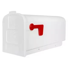 White Mailbox Deluxe Polybox Durable & Best Rust-proof Polymer Post Mounted New