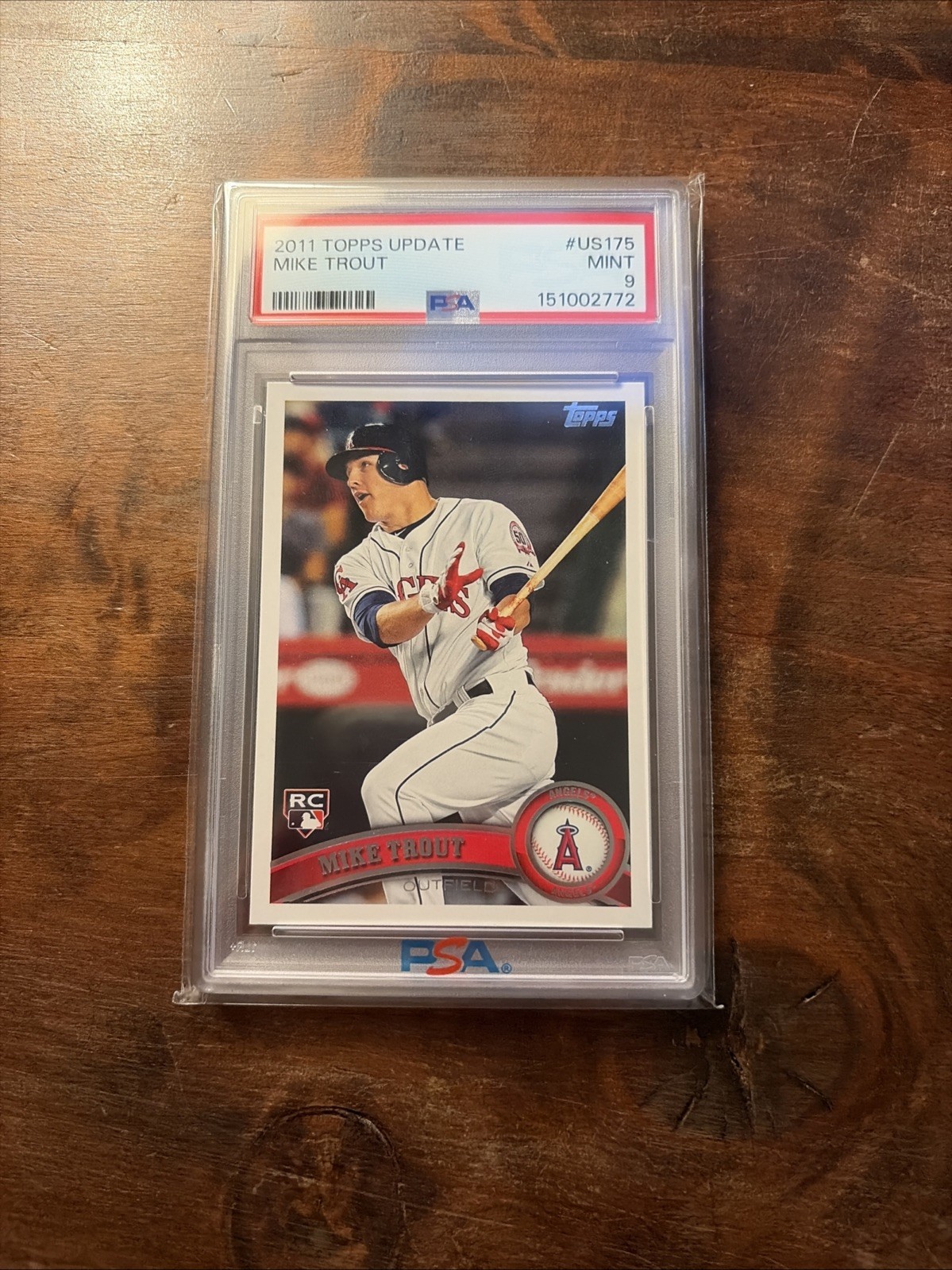 Mike Trout - Topps 2011 Update Series #US175 Rookie - Angels PSA 9 Baseball Card