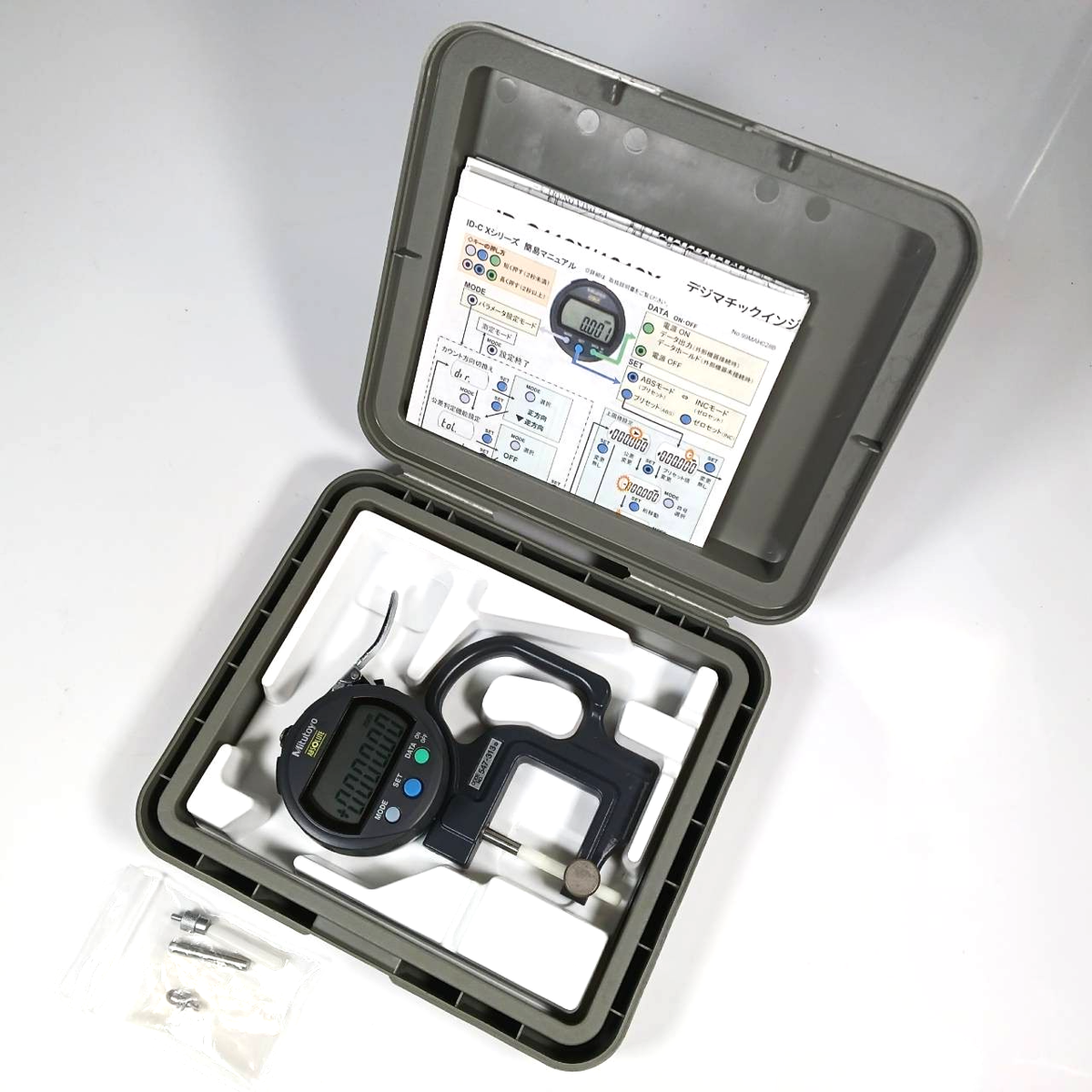 Tomijun DS-90 ワンショットメジャー Mitutoyo Digital Thickness Gauge ID-C1012XBS 0-12.7mm Gage From