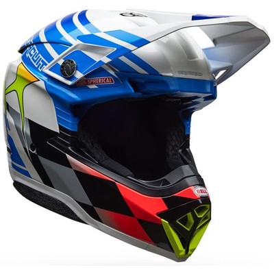 Bell Moto-10 Spherical Helmet - Pro Circuit 25 - Gloss Blue/White, Small 7165402