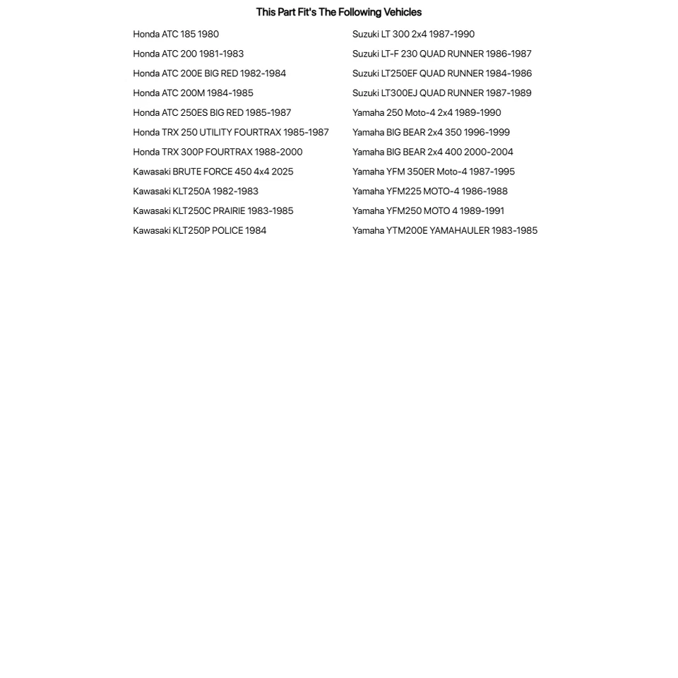 ITP Mud Lite AT Tire 25x12-9 For HONDA ATC 250ES BIG RED 1985-1987 Foto 3 de 3