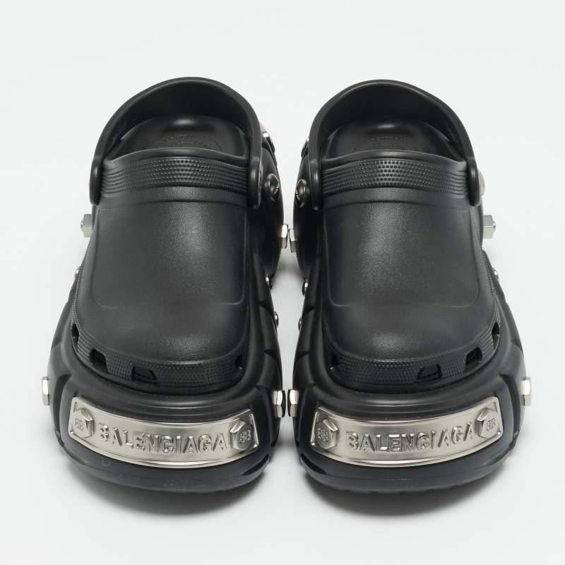 Balenciaga x Crocs Size 44 Black Rubber Hardcrocs Mules | eBay