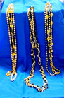 VTG Lot of 5 long beaded Necklaces with Faux Pearls and gold and black beads — photo 5