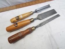 3 Marples Wood Chisels Gouge Firmer Carving W...