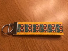 Yellow and Green Sunflower Cotton Webbing Keychain/ Wristlet/ Keyfob