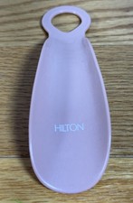Vintage Hilton Hotels Plastic Shoe Horn Advertising Collectible Pink