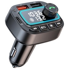 Bluetooth 5.3 Car Adapter FM Transmitter, 42W PD30W  12W USB C Car Charger...