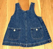 Y2K Vintage Baby Gap Patch Pocket Denim Jumper Size 3-6 Months