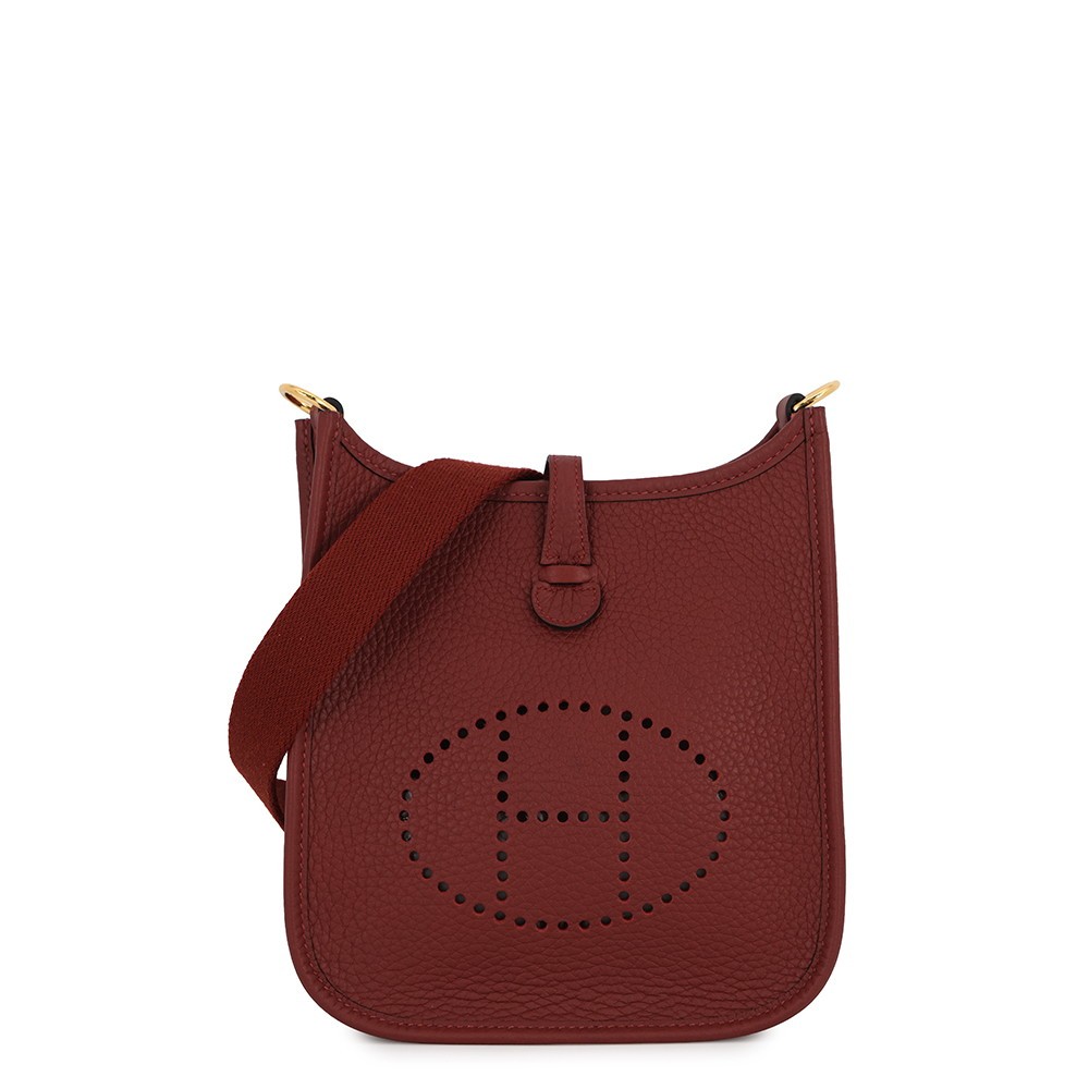 HERMES Evelyne Amazon Long Size TPM Taurillon Clemence Rouge H