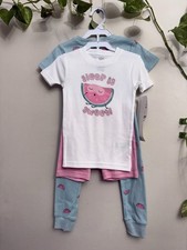 New With Tags Girls Carter  s 4- Piece Pajama Top  Bottom Set Size 4T