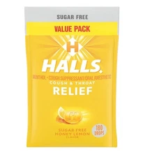 HALLS Relief Honey Lemon Sugar Free Cough Drops Value Pack 180 Drops 2 pack