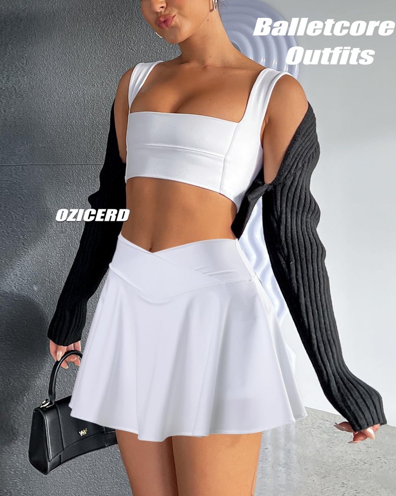 Piece Tennis Skirt Sets for Women 2 Piece Mini Skirt Set Going Out Golf Skort...
