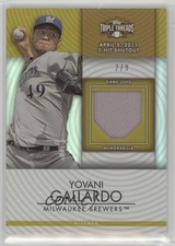 2012 Topps Triple Threads Unity Relics Gold 2/9 Yovani Gallardo #TTUR-215 0c3