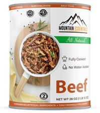 MOUNTAIN ESSENTIALS All Natural Canned Beef 28 Oz Fully Cooked, Pack of 1