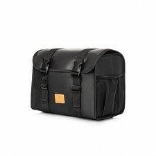 Scooter Bag with Buckle Straps Black Scooter Side Bag Portable for Commuters