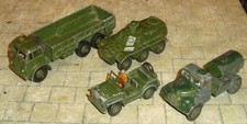 JOB LOT OF DINKY TOYS MILITARY INC TRUCKS ,APC, JEEP  - PLAYWORN UNBOXED
