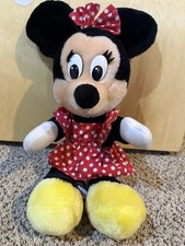 Vintage Disneyland Walt Disney World Minnie Mouse Plush Toy 1980s Polka Dots 12"