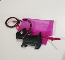 Radley Dark Brown Leather Dog Tag Bag Charm 6cm