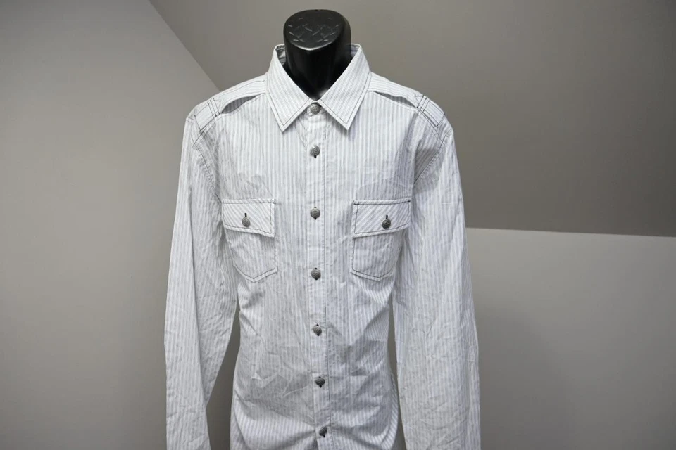 7 钻石礼服衬衫纽扣休闲图案长袖男式尺寸 3XL — 第 2/4 张图片