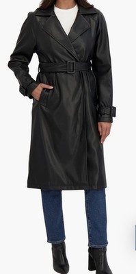 Sebby Ladies Faux Leather Trench coat Size XL