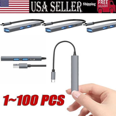 #ad USB C Hub 4 Ports Type C to USB 3.0 Hub Adapter For MacBook Pro Mac Samsung Lot $265.99