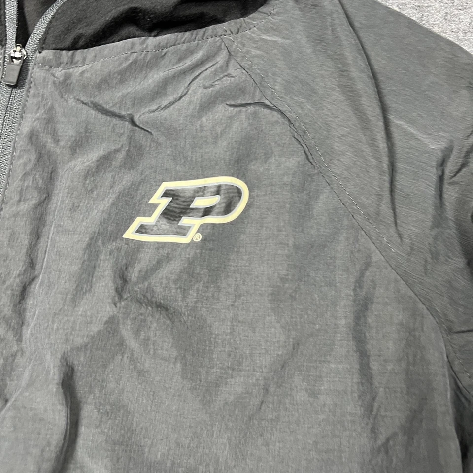 Purdue Boilermakers Jacket Womens Large Black NCAA Hooded Windbreaker Football - Image 3 of 4