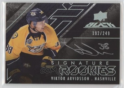 2015-16 UD Black Signature Rookies 192/249 Viktor Arvidsson #SR-VA Auto RC 0f5t