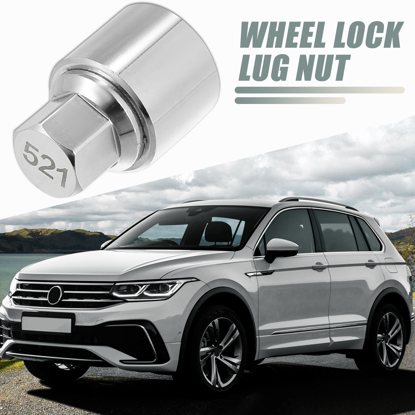 521 Wheel Lock Lug Nut Anti Theft Lug Nut Screw Removal Key for Volkswagen