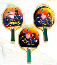 Set of 3 LEL PRO Table Tennis Ping Pong Paddles Bats 2 Black 1 Red - New