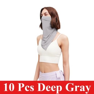 10 Pcs Sun Protection Bandana Cooling Scarves Cover UPF50+ Multi-Use Deep Gray