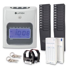 400E Top-Feed Time Clock Bundle Digital Display White 400EKIT