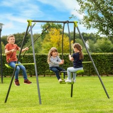 2-Unit Swing and Seesaw Set – Outdoor Playset for Kids Backyard Fun