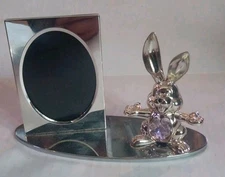 Small Metal Jeweled Bunny Picture Frame
