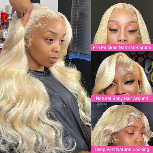 613 Lace Front Wig Body Wave Blonde Lace Front Wigs Human Hair Body Wave 13x6... - Picture 3 of 6