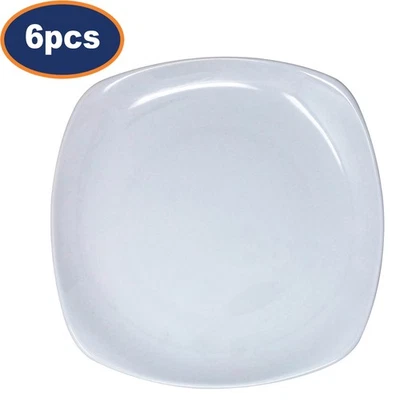 ARCOROC Square Plate 22.5cm Ceramic White Dessert Salad Side Lightweight Dinnerware 6Pcs