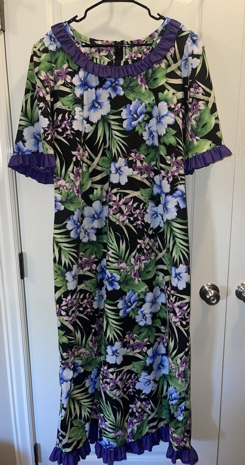 Pumehana Muumuu Hawaiian Aloha Dress Women's Size 2XL Made In Hawaii Purple