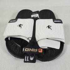 AND1 Men  s Athletic Adjustable Swirl Slide Sandals Size 11 White Black NEW