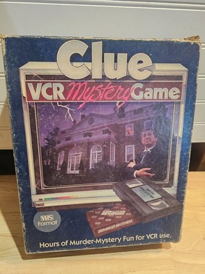 Clue VCR Mystery Game Parker Brothers 1985 VHS Missing Some Clue Cards