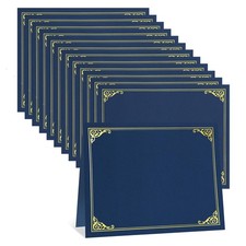 Certificate Holders, 12 Pack Navy Blue Diploma Holders with Gold Foil Border