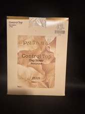 Fashion Bug Plus Size Pantyhose 3X-4X Off White CONTROL TOP Sandalfoot Day Sheer