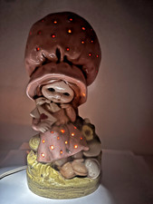 Vintage Holly Hobbie Ceramic Lamp 70s Cottagecore Strawberry Shortcake Style