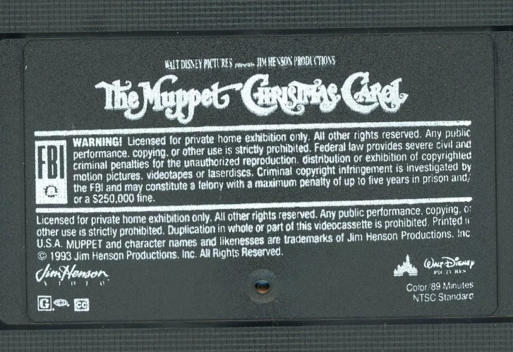 The Muppet Christmas Carol, Movie, VHS, Preowned, Kermit, Michael Caine, Tested Foto 4 de 4