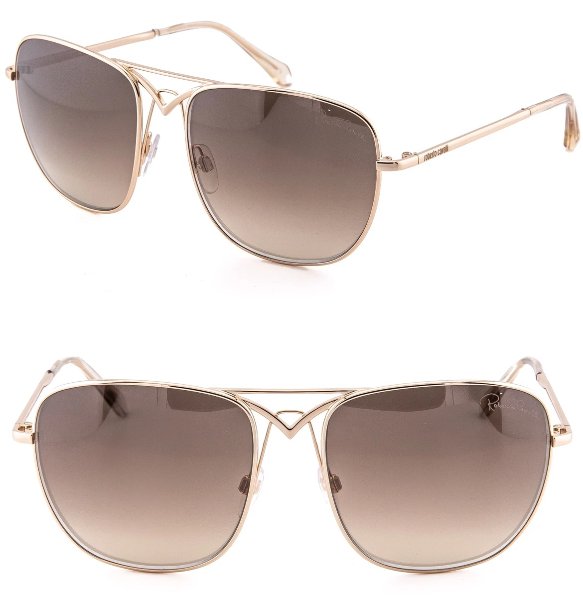 Roberto Cavalli Gold Square Sunglasses for Women for sale | eBay display picture 3