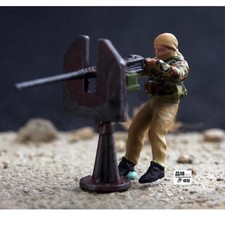 Homemade 1/72 Mercenary Rebel Heavy Machine Gunner B Group 1-Person Model