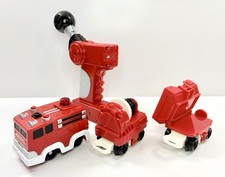 Fisher Price Geotrax Rapid Rescue Fire Train  Remote 4 Pcs. Lot 2003, Working