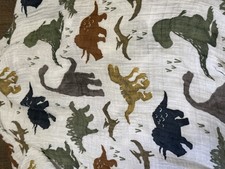 Little Unicorn Cotton Muslin Crib Sheet - Dino Friends - EUC