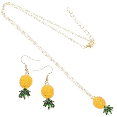 3 Sets Schmucksets F��r Damen Ananaskette Für Frauen Kleine Ananasohrringe