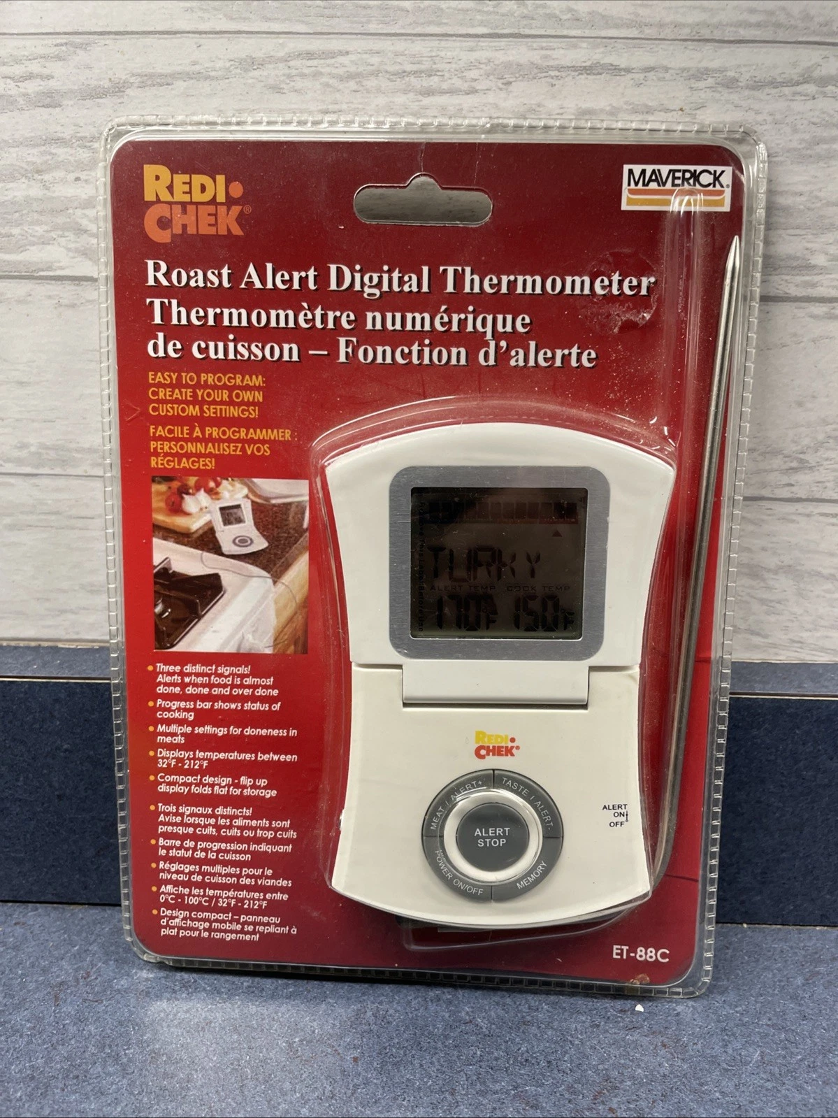 Redi Chek roast alert digital thermometer ET-88C White New