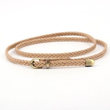 Women Braided Faux Leather Skinny Belt Waist Belt Thin Accessories for Dress