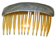 VINTAGE STERLING SILVER NATIVE AMERICAN NAVAJO D/L GARCIA HAIR COMB HAND TOOLED